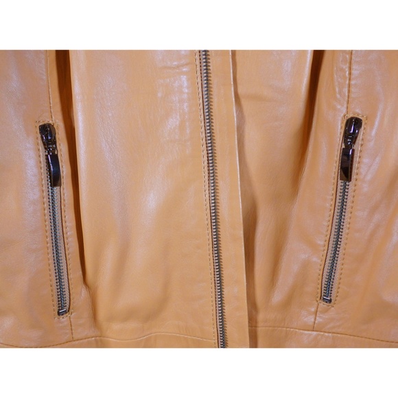 Stefanel Women 8 (fits like 4) Padded Leather Biker Jacket - Picture 11 of 15